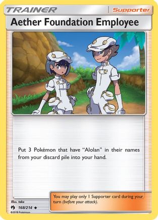 Aether Foundation Employee (168/214) [Sun & Moon: Lost Thunder] Reverse Holofoil