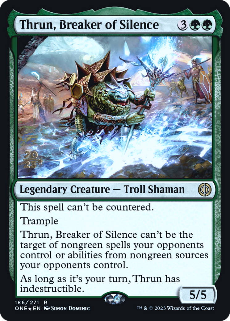 Thrun, Breaker of Silence [Phyrexia: All Will Be One Prerelease Promos] | Silver Goblin