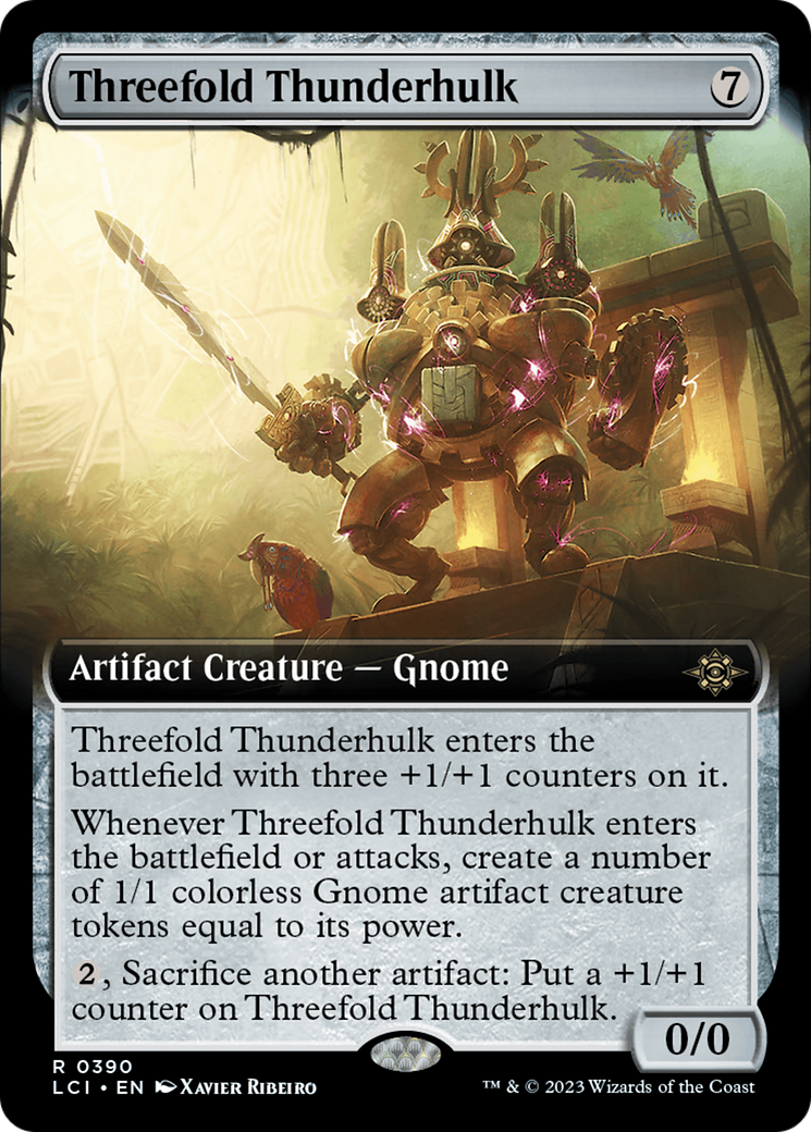 Threefold Thunderhulk (Extended Art) (390) Foil - The Lost Caverns of Ixalan