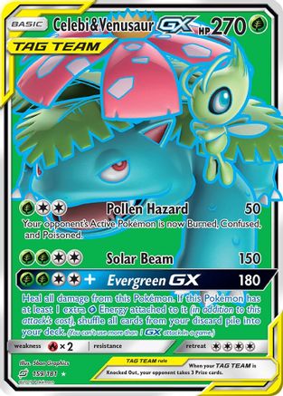 Celebi & Venusaur GX (Full Art) (159) Holofoil - SM  Team Up