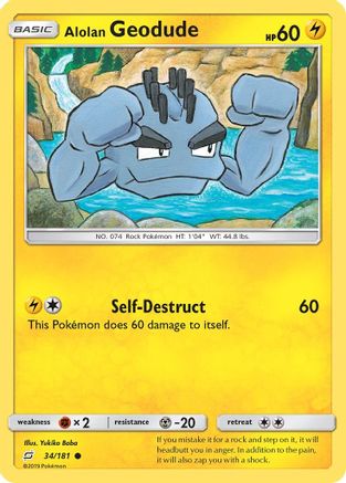 Alolan Geodude (34/181) [Sun & Moon: Team Up] Reverse Holofoil