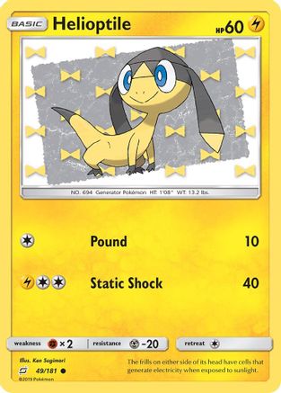 Helioptile (49/181) [Sun & Moon: Team Up] Reverse Holofoil
