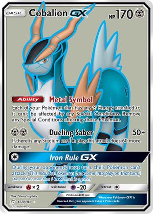 Cobalion GX (Full Art) (168) Holofoil - SM  Team Up