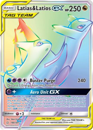 Latias & Latios GX (Secret) (190) Holofoil - SM  Team Up