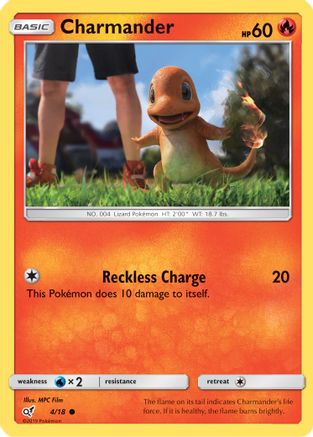 Charmander (Holo Common) (4) Holofoil - Detective Pikachu