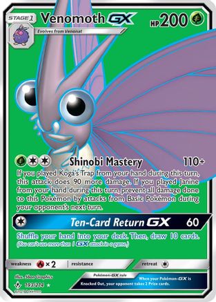 Venomoth GX (Full Art) (193) Holofoil - SM  Unbroken Bonds
