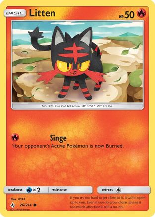 Litten (26/214) [Sun & Moon: Unbroken Bonds] | Silver Goblin