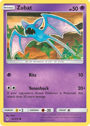 Zubat (64/214) [Sun & Moon: Unbroken Bonds] | Silver Goblin