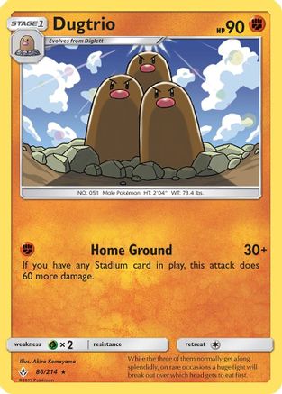 Dugtrio (86/214) [Sun & Moon: Unbroken Bonds] | Silver Goblin