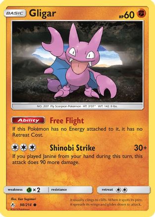 Gligar (98/214) [Sun & Moon: Unbroken Bonds] | Silver Goblin