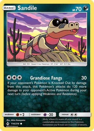 Sandile (114/214) [Sun & Moon: Unbroken Bonds] Reverse Holofoil