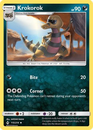 Krokorok (115/214) [Sun & Moon: Unbroken Bonds] Reverse Holofoil