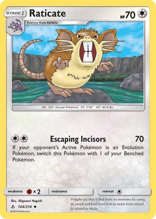 Raticate (144/214) [Sun & Moon: Unbroken Bonds] Reverse Holofoil