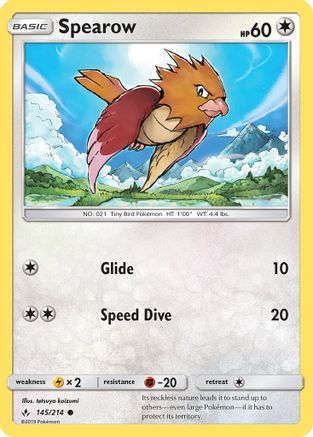Spearow (145) Reverse Holofoil - SM  Unbroken Bonds