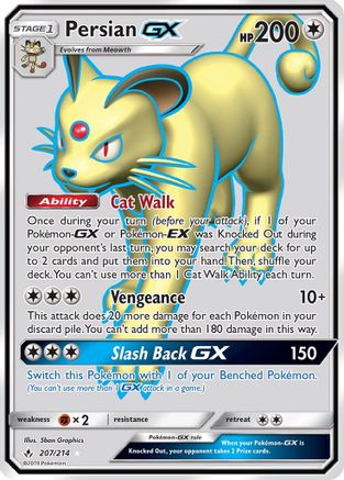 Persian GX (Full Art) (207) Holofoil - SM  Unbroken Bonds
