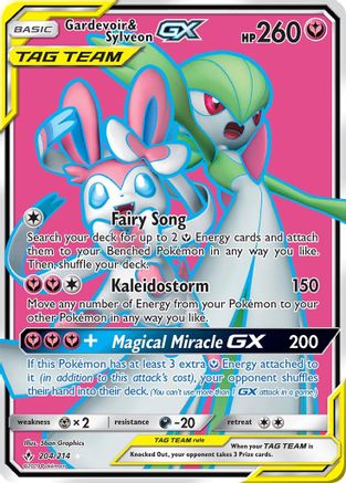 Gardevoir & Sylveon GX (204) (Full Art) (204) Holofoil - SM  Unbroken Bonds