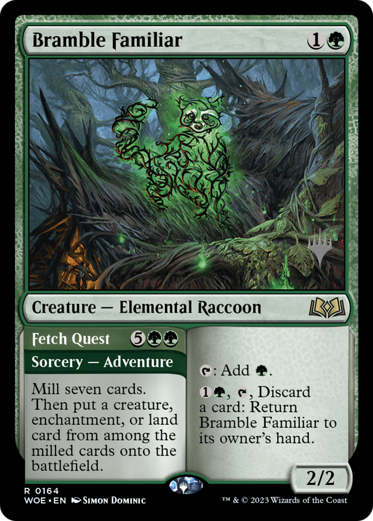 Bramble Familiar // Fetch Quest (164p) Foil - Wilds of Eldraine Promos