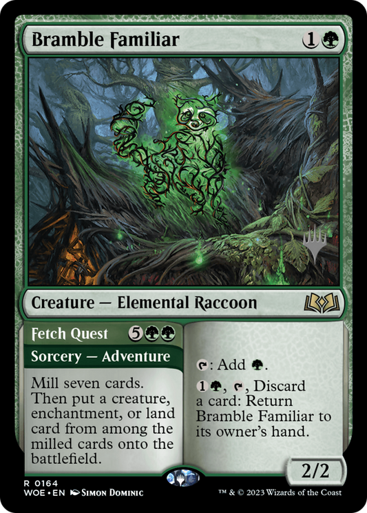 Bramble Familiar // Fetch Quest (164p) Foil - Wilds of Eldraine Promos