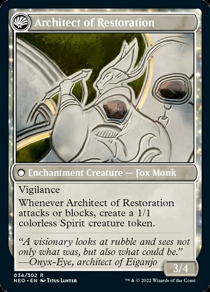 The Restoration of Eiganjo // Architect of Restoration (034) Foil - Kamigawa: Neon Dynasty