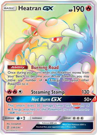 Heatran GX (Secret) (238) Holofoil - SM  Unified Minds