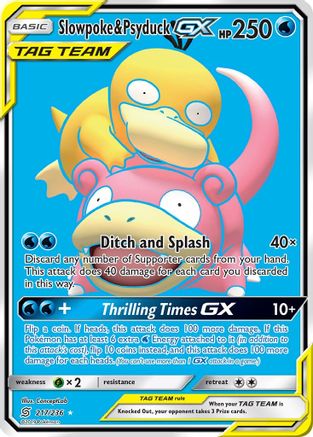 Slowpoke & Psyduck GX (Full Art) (217) Holofoil - SM  Unified Minds