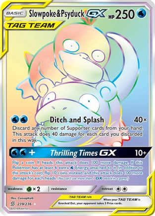Slowpoke & Psyduck GX (Secret) (239) Holofoil - SM  Unified Minds