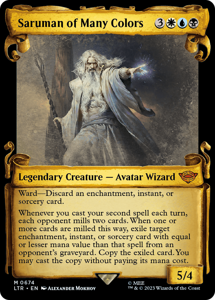 Saruman of Many Colors (Showcase Scrolls) (Showcase) (674) Foil - The Lord of the Rings: Tales of Middle-earth