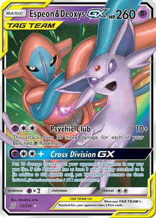 Espeon & Deoxys GX (72) Holofoil - SM  Unified Minds