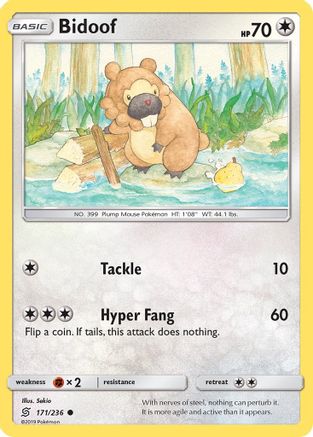 Bidoof (171/236) [Sun & Moon: Unified Minds] Reverse Holofoil