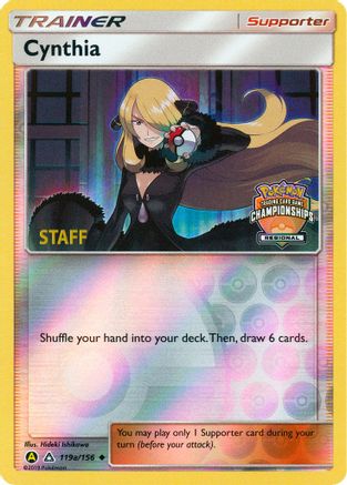 Cynthia - 119a/156 (Regional Championships) [Staff] (119a) Reverse Holofoil - League & Championship Cards
