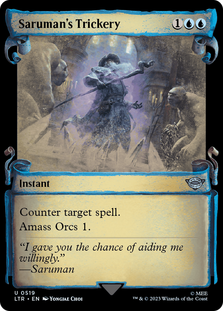 Saruman's Trickery (Showcase Scrolls) (Showcase) (519) Foil - The Lord of the Rings: Tales of Middle-earth