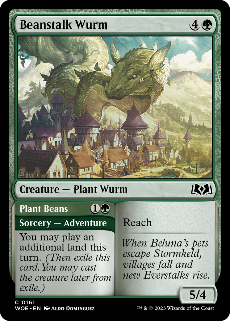 Beanstalk Wurm // Plant Beans (161) Foil - Wilds of Eldraine