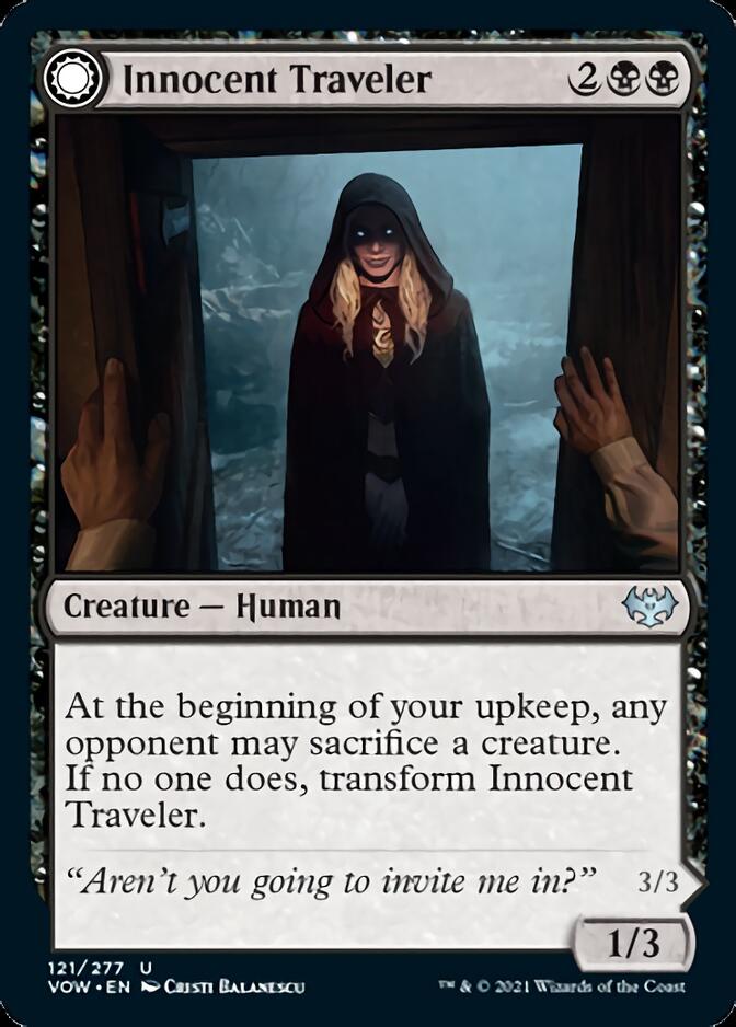 Innocent Traveler // Malicious Invader (121) Foil - Innistrad: Crimson Vow