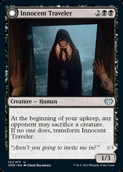 Innocent Traveler // Malicious Invader (121) Foil - Innistrad: Crimson Vow