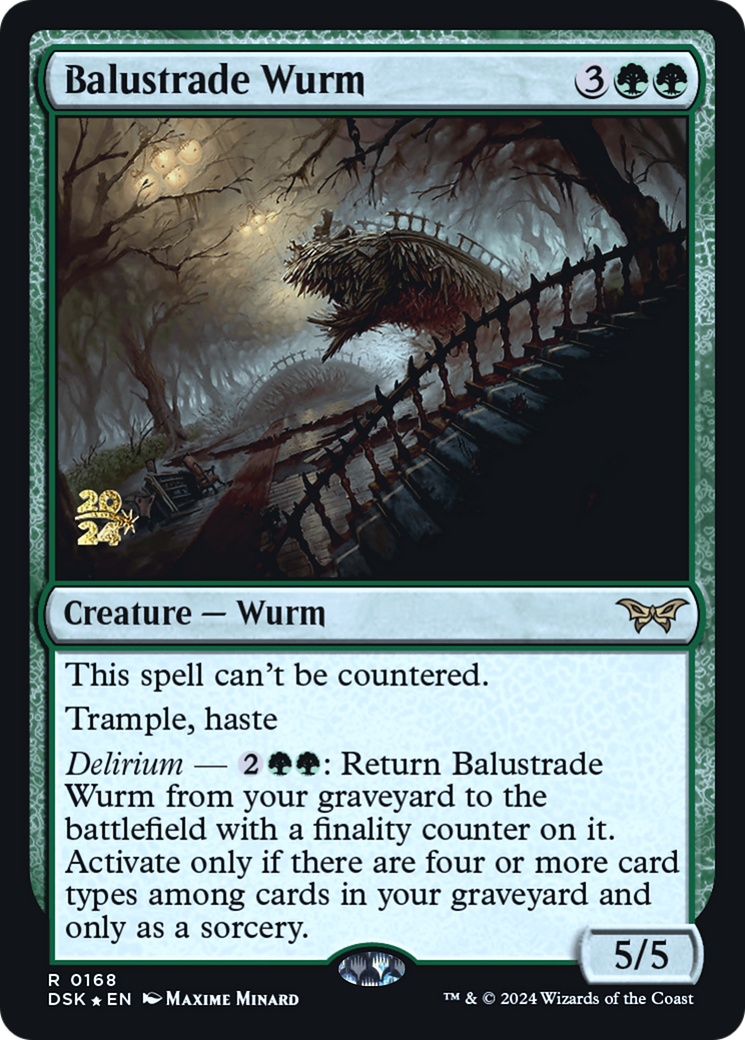 Balustrade Wurm [Duskmourn: House of Horror Prerelease Promos] | Silver Goblin