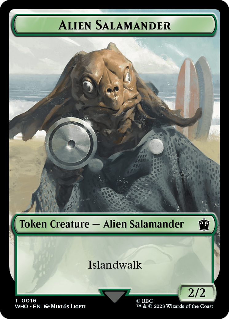 Alien Salamander // Mutant Double-Sided Token [Doctor Who Tokens] | Silver Goblin