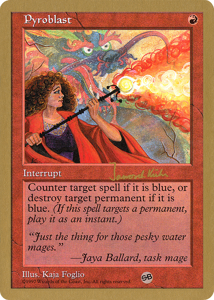 Pyroblast - 1997 Janosch Kuhn (5ED) (SB) (Retro) - World Championship Decks 1997