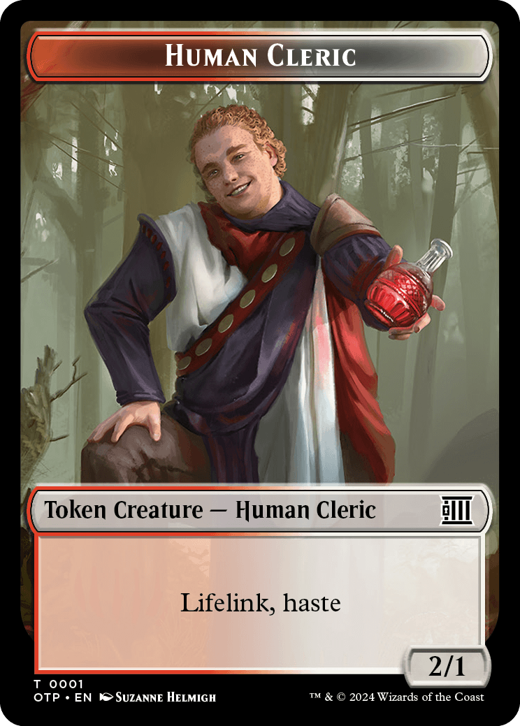 Human Cleric // Plot Double-Sided Token [Outlaws of Thunder Junction Tokens] | Silver Goblin