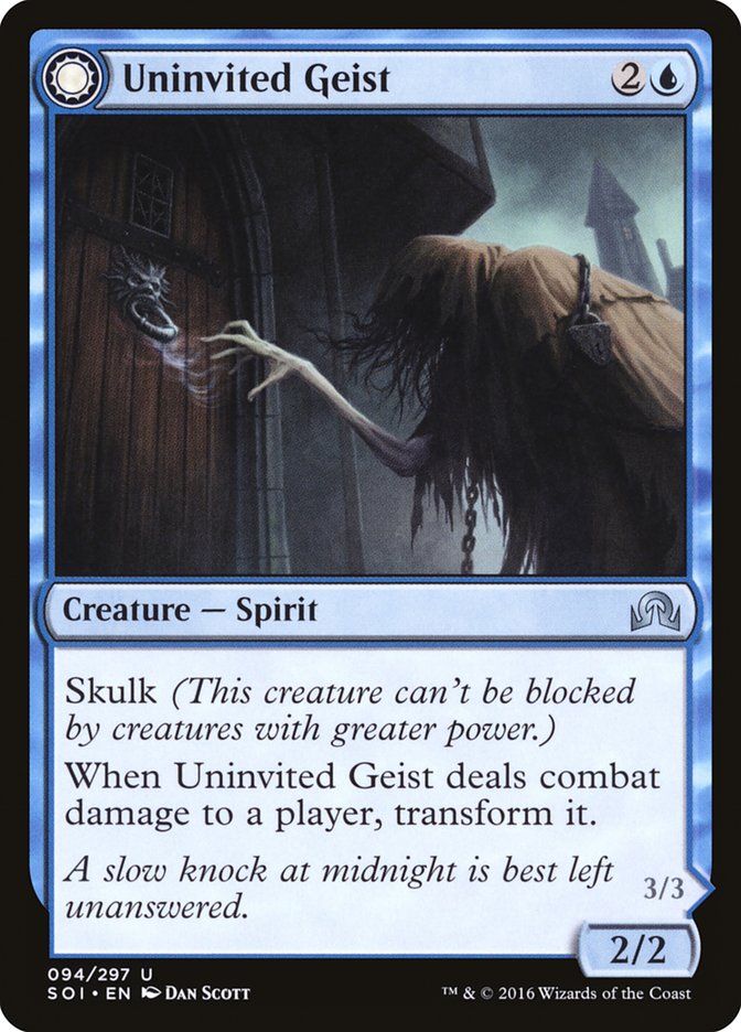 Uninvited Geist // Unimpeded Trespasser (094) Foil - Shadows over Innistrad