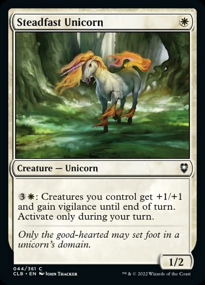 Steadfast Unicorn [Commander Legends: Battle for Baldur's Gate] | Silver Goblin