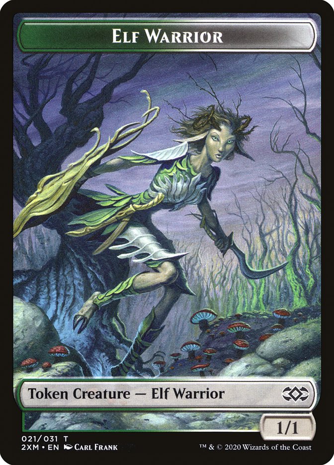 Myr (007) // Elf Warrior Double-Sided Token [Double Masters Tokens] | Silver Goblin