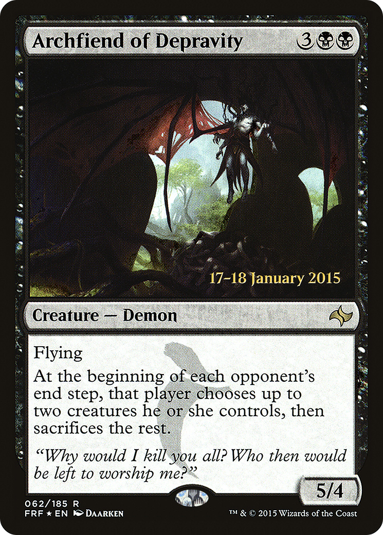 Archfiend of Depravity [Fate Reforged Prerelease Promos] | Silver Goblin