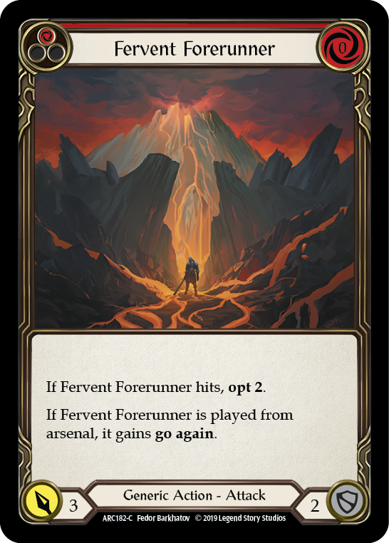 Fervent Forerunner (Red) [ARC182-C] (Arcane Rising)  1st Edition Rainbow Foil | Silver Goblin