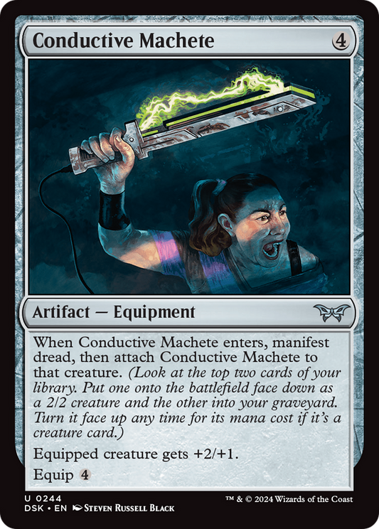 Conductive Machete [Duskmourn: House of Horror] Foil