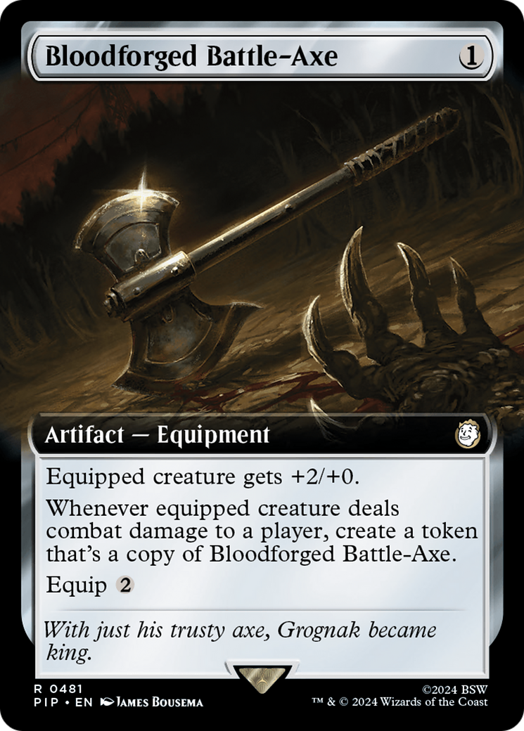 Bloodforged Battle-Axe (Extended Art) [Fallout] | Silver Goblin