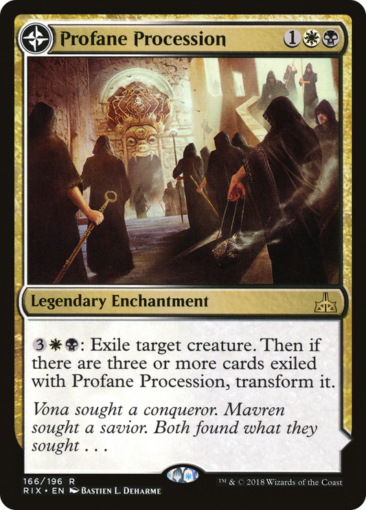 Profane Procession // Tomb of the Dusk Rose (166) - Rivals of Ixalan