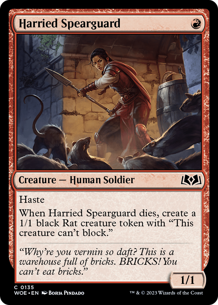 Harried Spearguard [Wilds of Eldraine] Foil
