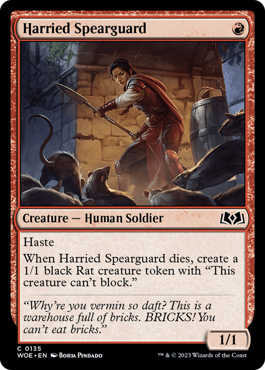 Harried Spearguard [Wilds of Eldraine] Foil