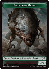 Phyrexian Beast //Manifest Double-Sided Token [Duskmourn: House of Horror Commander Tokens] | Silver Goblin