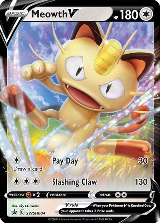 Meowth V (SWSH004) [Sword & Shield: Black Star Promos] | Silver Goblin